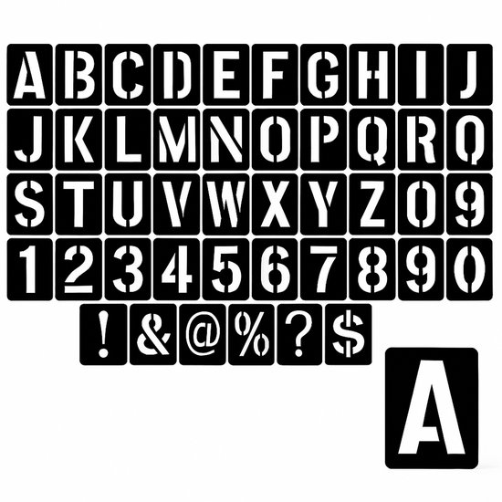 Buchstaben- Und Zahlenschablonen – 42 Stück, Kunststoff – 8 Cm – Bannerherstellung