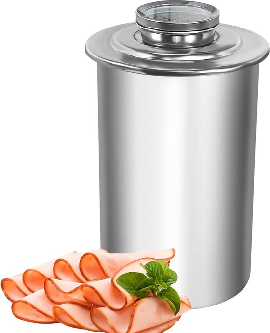 Schinkenpresse Aus Edelstahl Mit Thermometer Ideal Für Selbstgemachten Schinken Sandwiches Kalte Gerichte Fisch Geflügel Und Meeresfrüchte