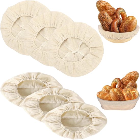 25 Cm Stoffbezug 3 Runde Gärkörbe Mit Stoffeinsatz 3 Ovale Gärkörbe Mit Stoffbezug Brotbackkorb Aus Leinenstoff Zum Brotbacken Teiggehenlassen