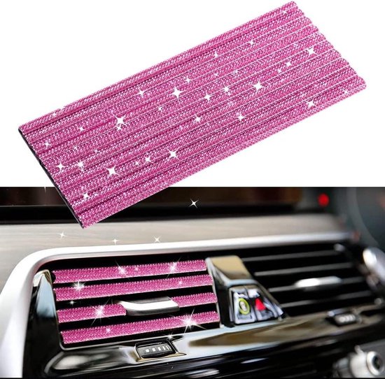 Glitzernde Pinke Dekorleisten Für Lüftungsschlitze Im Auto 10 Stück 20 Cm Glitzer Auto-klimaanlage Innenausstattung Zierleisten Tuning-zubehör