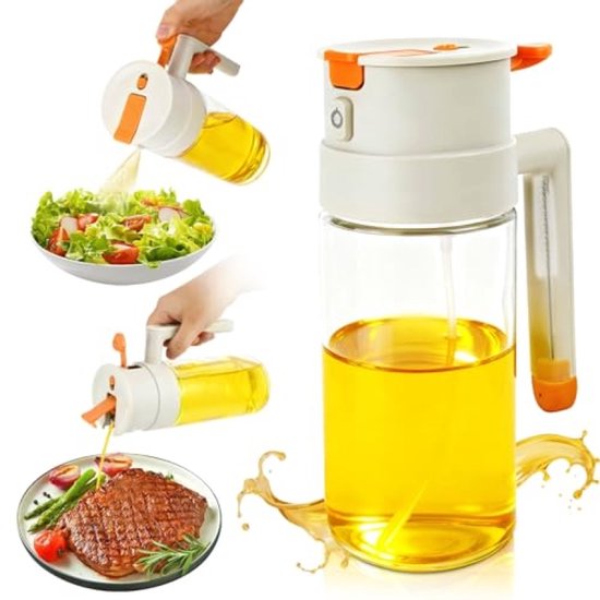 Speiseölsprüher – 650-ml-glassprühflasche – Gleichmäßiger Sprühnebel – Mit Reinigungsbürste Im Griff – Auslaufsicher Und Bpa-frei