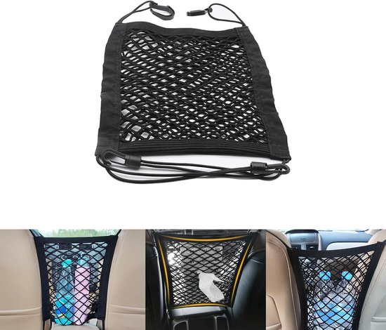 Netztasche Fürs Auto, Zweilagiges Netzgewebe, Rückenlehne, Kindersicherheitsgitter Für Den Rücksitz, Stoffhalter, Gepäckstoff