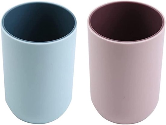 2er-set Zahnbürstenbecher Zahnbürstenhalter Aus Kunststoff Wiederverwendbare Trinkbecher Wasserwaschbecher Zahnputzbecher Badezimmersets Stil 2