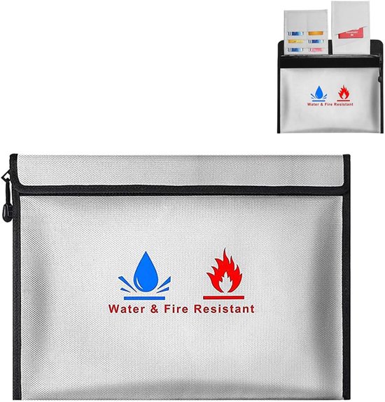 Feuerfeste Dokumententasche – 6 Innenglieder, Fiberglas, Wasserdicht, Für Kreditkarten Und Dokumente