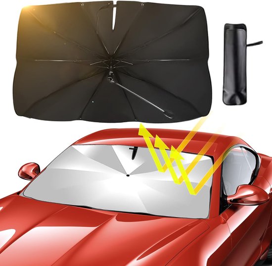 Sonnenschutz Für Die Windschutzscheibe, Auto-sonnenschirm, 136,5 X 76 Cm, 360° Universell Passend Für Die Meisten Autos, Blockiert 99,9 % Der Uv-strahlung
