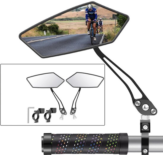 2er-pack Fahrradspiegel 360 Verstellbarer Rückspiegel Geeignet Für Fahrräder 15 5 Cm Hd Echtglas-spiegeloberfläche Stoßfest Geeignet Für E-bikes 22