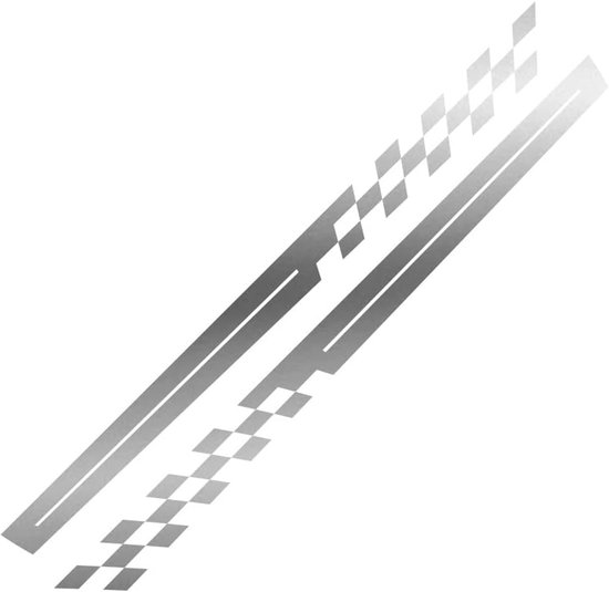 Aufkleber Für Motorhaubenstreifen, Karosseriemodifikationsaufkleber, Rennseitenaufkleber, Zielflagge, 270 X 19 Cm
