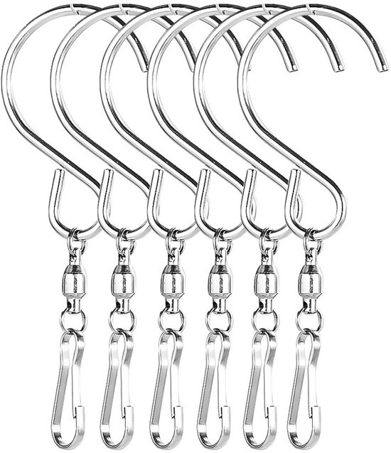 6 Stück Solarleuchten-haken，kristall-drehhaken，hängehaken Für Windspiele，vogelfutterhäuschen，windtaschen Im Freien，drehbare Windspiele，9 Cm