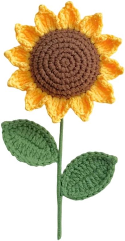 Gehäkelte Sonnenblume Aus Kunstwolle Zur Dekoration Und Verzierung