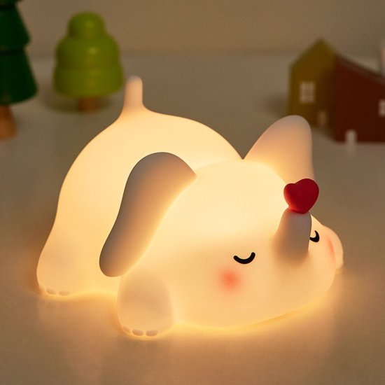 Elefanten-nachtlicht – Bpa-frei – Wiederaufladbare Und Dimmbare Led – Timer – Silikon