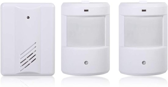 Bewegungsmelder Mit Drahtlosem Alarm, Infrarot-bewegungsmelder Mit Induktionsalarm, Außentürklingel-set (1 Empfänger + 2 Sender)