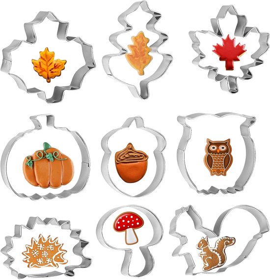 Herbstliche Ausstechformen Ausstechform Für Thanksgiving Blätter Ausstechform Diy Ausstechform Aus Edelstahl Mit Ahornblatt, Eichenblatt, Eichhör