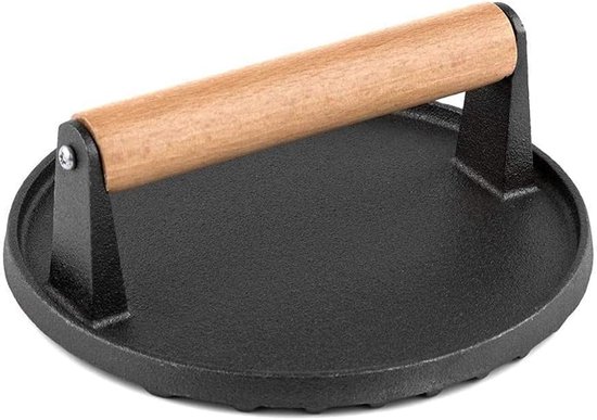 Runde 7 Zoll Große Schwere Speckpresse Aus Gusseisen Mit Massivholzgriff Für Küche Und Gewerbe Vorbehandelte Sandwich Und Grillpresse Für Und