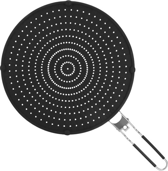 Silikon-sprühsieb 32 Cm Mit Faltbarem Fettspritzschutz - Hitzebeständiger Ölspritzschutz - Wärmeisolierung - Kühlmatte.