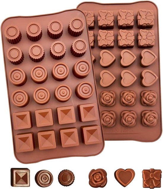 2 Schokoladenformen Schokoladenformen Mit 24 Mulden Silikonformen Antihaftbeschichtete Form Für Schokolade 3d-silikonform Für Kuchen Schokolade