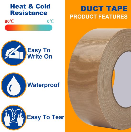 2 Stück Gewebeklebeband, Extra Stark, 50 Mm X 10 M, Reißfest, Wasserdicht, Für Reparaturen An Rohren, Teppichen, Zum Abdichten, Braun