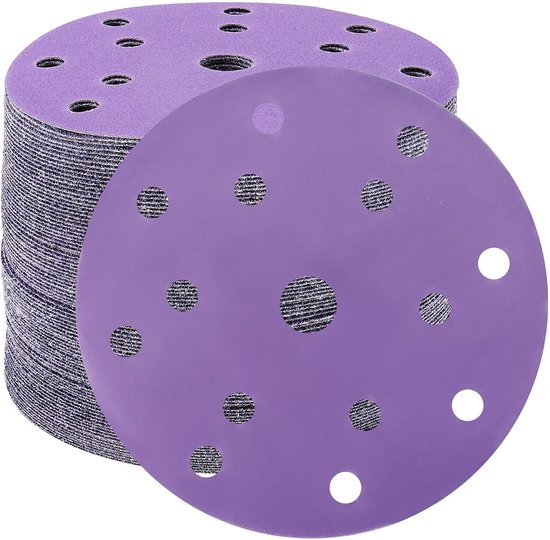 150-mm-schleifscheiben, 2000er-körnung, 50 Stück, 15-loch-schleifscheiben Für Exzenterschleifer (lila)
