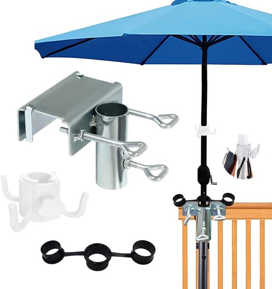 Sonnenschirmhalterung Sonnenschirmklemme Balkon Sonnenschirmklemme Metall Halterung Für Sonnenschirm Geländer Schirmstangenklemme Geländerbefesti