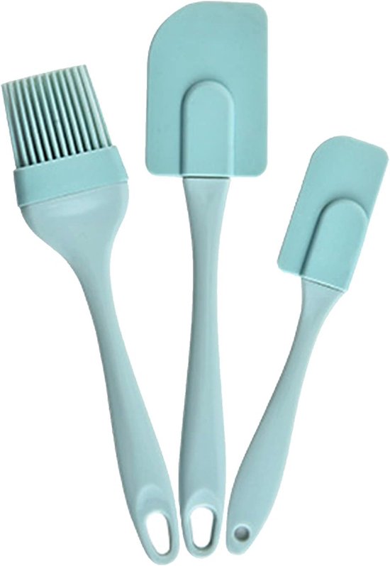 3-teiliges Silikon-teigspatel-set (hellblau) – Hitzebeständig – Küchenutensilien Aus Silikon – 3-teiliges Teigspatel-set