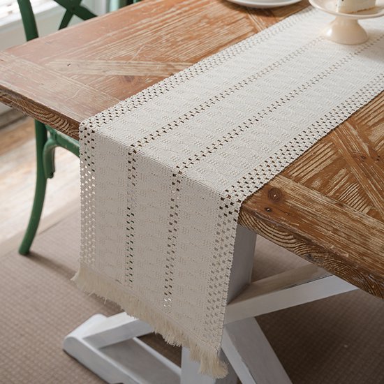 30 X 300 Cm Tischläufer Im Landhausstil Küchentischläufer Mit Quasten Tischläufer Im Boho-stil Rustikale Tischdekoration Geeignet Für Zuhause Und