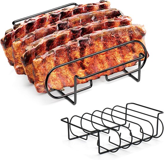 Rippchenhalter Aus Stahl, Grillzubehör, Grillrost, Geeignet Für Metall-grillrippchen, Hähnchengrill, Geeignet Zum Grillen Von Lammkoteletts.