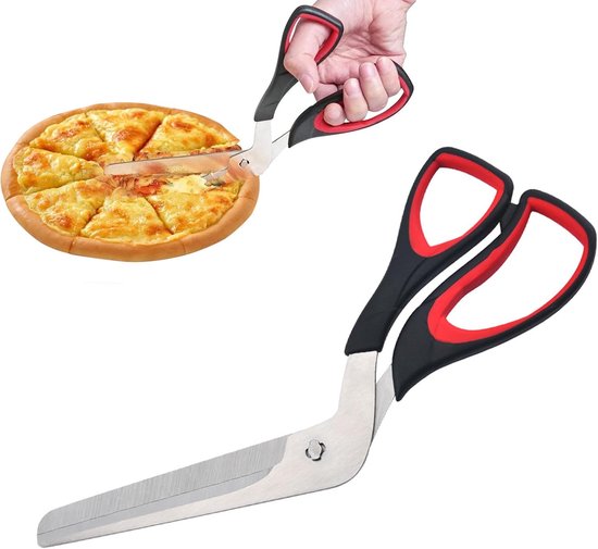 Pizzaschere Pizzaschneider Pizzamesser Mit Scharfer Klinge Aus Lebensmittelechtem Edelstahl Und Softgriff Multifunktionale Küchenschere 27 Cm