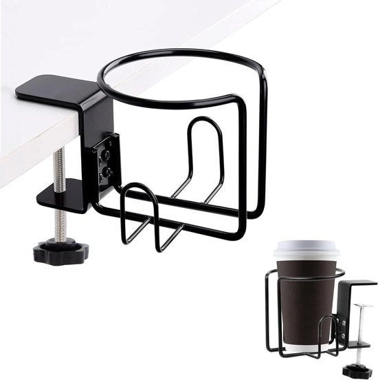2er-pack Getränkehalter Auslaufsichere Becherhalter Tischhalter Universeller Edelstahl-becherhalterclip Wasserflaschenclip Für Schreibtisch Tisch