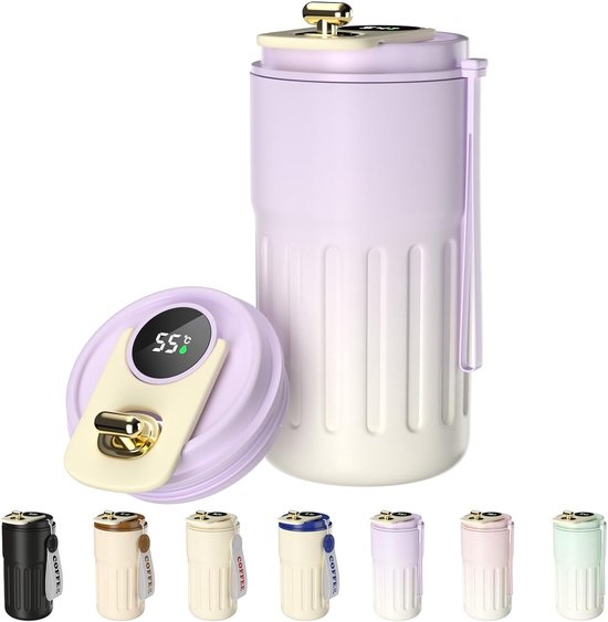 Kaffeebecher Mit Digitalanzeige, Thermoskanne, Edelstahl 316, Isolierter Vakuum-thermosbecher, Auslaufsicher, Reisebecher Mit Deckel Für Kaffee