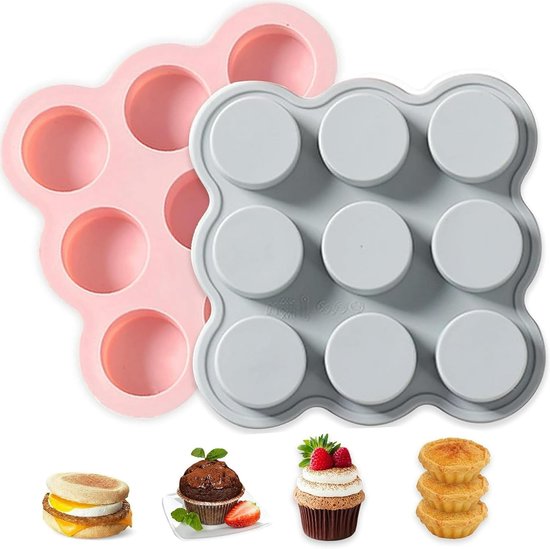 Set Aus 2 Wiederverwendbaren Antihaft-formen Für Eier Und Muffins Geeignet Für Heißluftfritteusen Auch Geeignet Für Mikrowelle Backofen Und