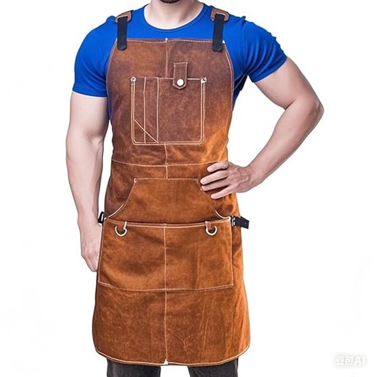 Robuste Herren-schürze Für Holzbearbeitung Schweißerschürze Mit 6 Werkzeugtaschen Hitzebeständige Arbeitsschürze Geeignet Für Gartenarbeit Usw
