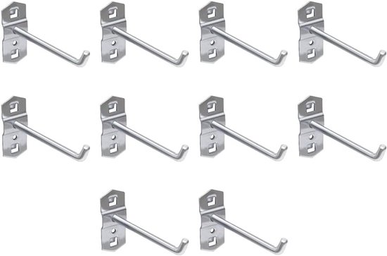 10er-set – Supermarktregalhaken – Robuste, Quadratische Lochwandhaken – Metallhaken Für Warenträger – Geeignet Für Supermärkte, Werkstätten Und Geschäfte – 100 Mm