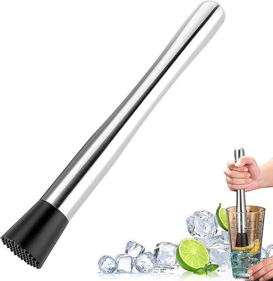 Eiscrusher – Multifunktionaler Cocktailshaker Aus Edelstahl – 21 Cm Cocktailshaker Für Die Bar – Gezahnter Cocktailrührer Aus Edelstahl – Barzubehör