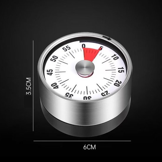 Küchentimer Mit Lautem Alarm Timer Für Klassenzimmer Batterielos Mechanischer Tischtimer Magnetischer Eiertimer Fürs Lernen Kochtimer Aus Weiß Stahl