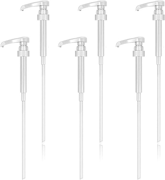 Siruppumpe 6-teiliges Siruppumpen-set Wiederverwendbare Dosierpumpe Sirupspender Ersatzpumpenkopf Mit Schlauch Sirup Seifenpumpe Für Küche Und