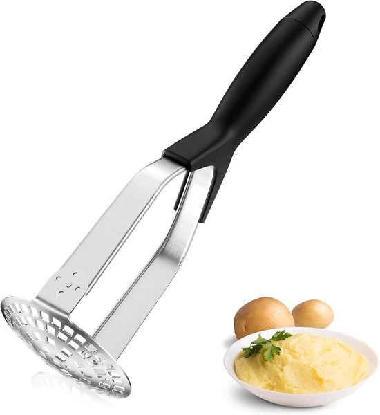 Kartoffelstampfer Aus Edelstahl Mit Gummigriff Küchenstampfer Gemüsestampfer Kartoffelpresse Spülmaschinenfest Für Kartoffelpüree Gemüse Und Obst