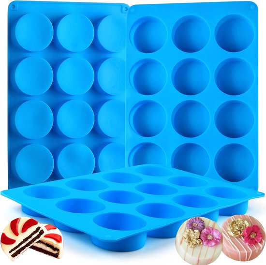 3-teilige Silikonform Für Kekse Und Schokolade, Runde Zylindrische Form Mit 12 Mulden Für Bonbons, Silikon-backformen Für Mini-kuchen Und Gelee.