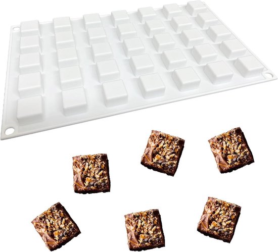 Silikon-schokoladenform - Quadratische Würfelform Mit 35 Löchern, Pralinenkuchen-dekoration - Eiswürfel-schokoladenbackform (a)
