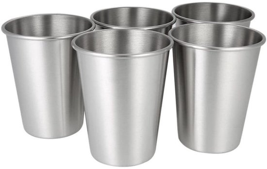 Edelstahlbecher Stapelbar Alternative Zu Einwegbechern Robust Und Langlebig 350 Ml 5er Set