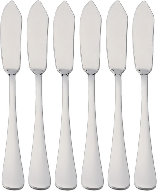 6 Fischmesser 21 X 2,2 Cm, Edelstahl 18/0, Schlichtes Und Elegantes Design