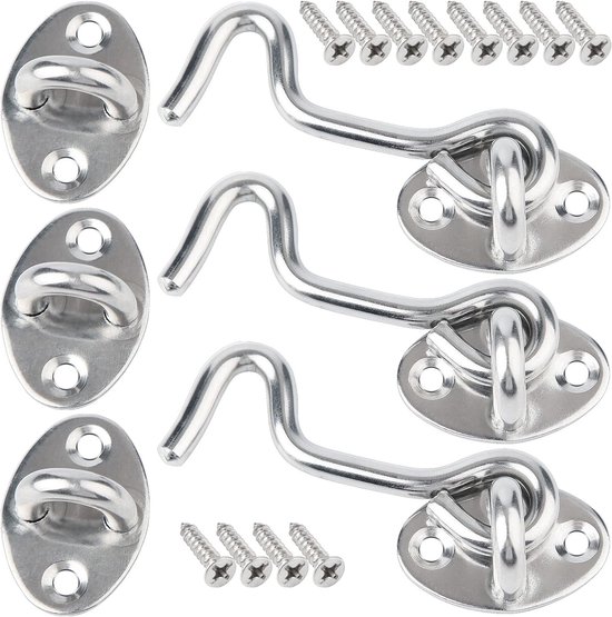 Kabinenhaken – Schwerlast – Torhakenschloss, 3-teilig, 75 Mm, Edelstahl, Türschloss