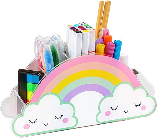 Stiftehalter Mit Fächern – Stiftehalter – Regenbogen-stiftehalter – Aufbewahrungsbox Für Bürobedarf – Stiftehalter Aus Acryl