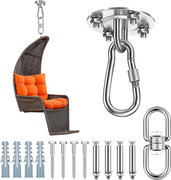 Schwerlast-deckenhaken – Halterung Für Hängesessel, Schaukel Und Boxsack – Maximale Tragkraft 400 Kg – 360° Drehbarer Ständer