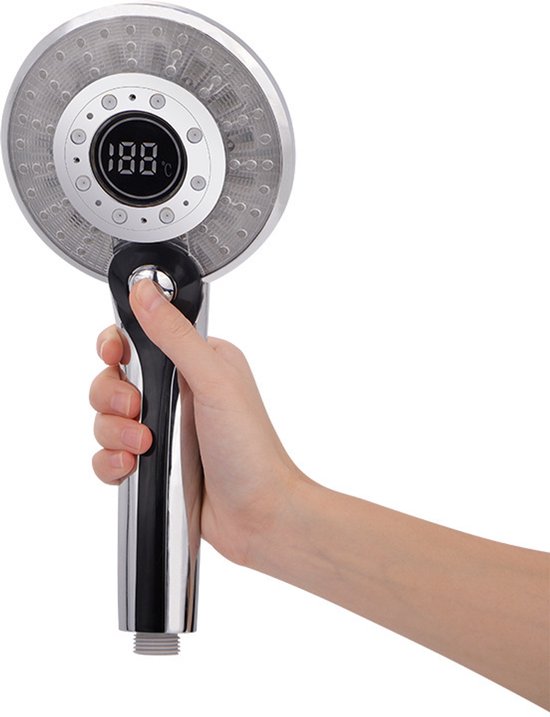 Duschkopf – Regendusche – Led-duschkopf, 3 Farben, Temperaturregelung, Handbrause Mit Digitaler Temperaturanzeige, Wassersparend, 3 Modi
