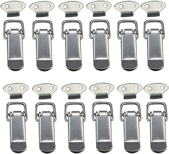 Möbelschlösser – Federriegel, 12 Stück Schnappriegel Mit Haken, Edelstahl-federriegel Für Kisten, Kartons, Schubladen, Schränke, Arzttaschen
