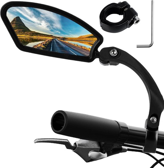 Hochauflösender Fahrradlenkerspiegel, 360° Verstellbar, Geeignet Für Mountainbikes, Fahrräder Und Elektroroller. (linke Seite)