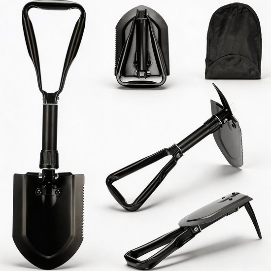Klappspaten 58 Cm Schneeschaufel 50 Extra Robust Hochwertiger Multifunktions-kohlenstoffstahl-schaufel Klappbarer Campingspaten Für Und