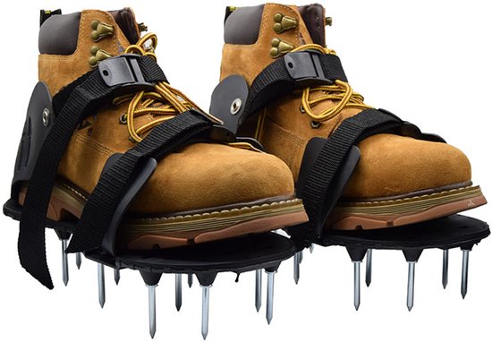 Rasenlüfterschuhe – Mit Rechen Und Schaufel Aus Edelstahl, Verstellbar, Für Die Rasenpflege