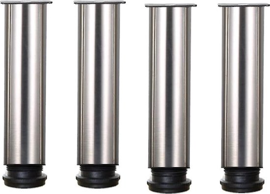 Rohrförmige Tischbeine – 4 Stück Verstellbare Möbelbeine – Edelstahl – Metall-tischbeine – Schrankbeine – Möbelbeine – Stützbeine – Höhe 200 Mm