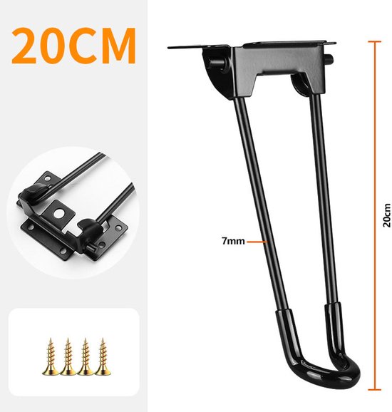 Klappbare Tischbeine, Metallgestell, Tischbeine, Couchtisch, Computertisch, Campingzubehör, Klappbeinhalterung, Zubehör – 20 Cm