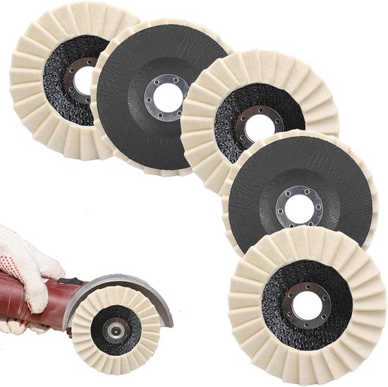 5 Stück Polierscheiben (115 X 22 Mm), Polierscheiben, Polierbürsten Für Marmor, Metall, Für Winkelschleifer, Rotationswerkzeuge